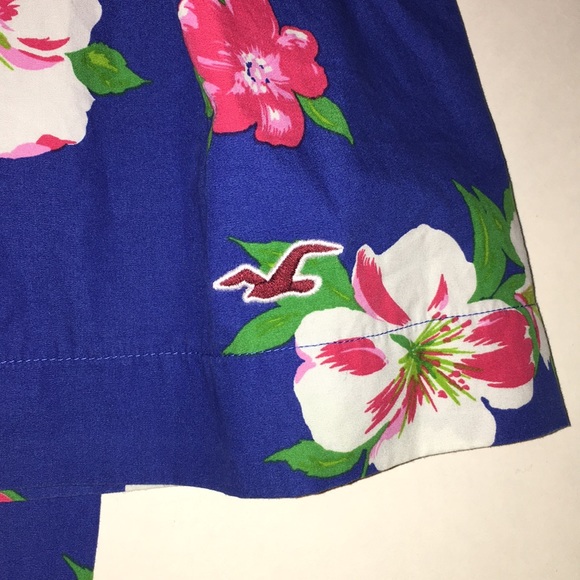 Hollister blue tropical floral strapless dress S - Picture 4 of 8